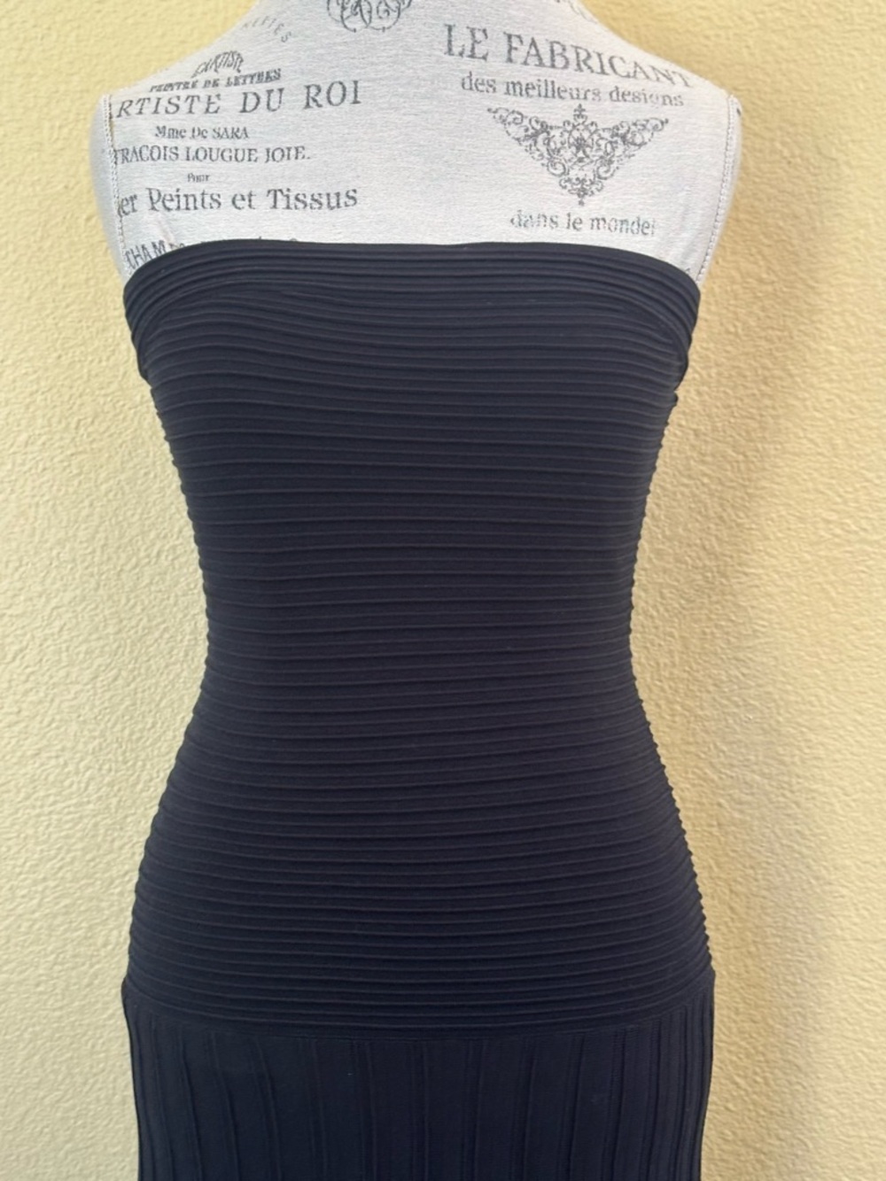 COS Black Ribbed Bandeau Maxi Dress Sheer Pleated Skirt Size XS Like New! - Picture 7 of 12